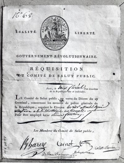 Réquisition du Comité de salut public, 1789-99 - French School